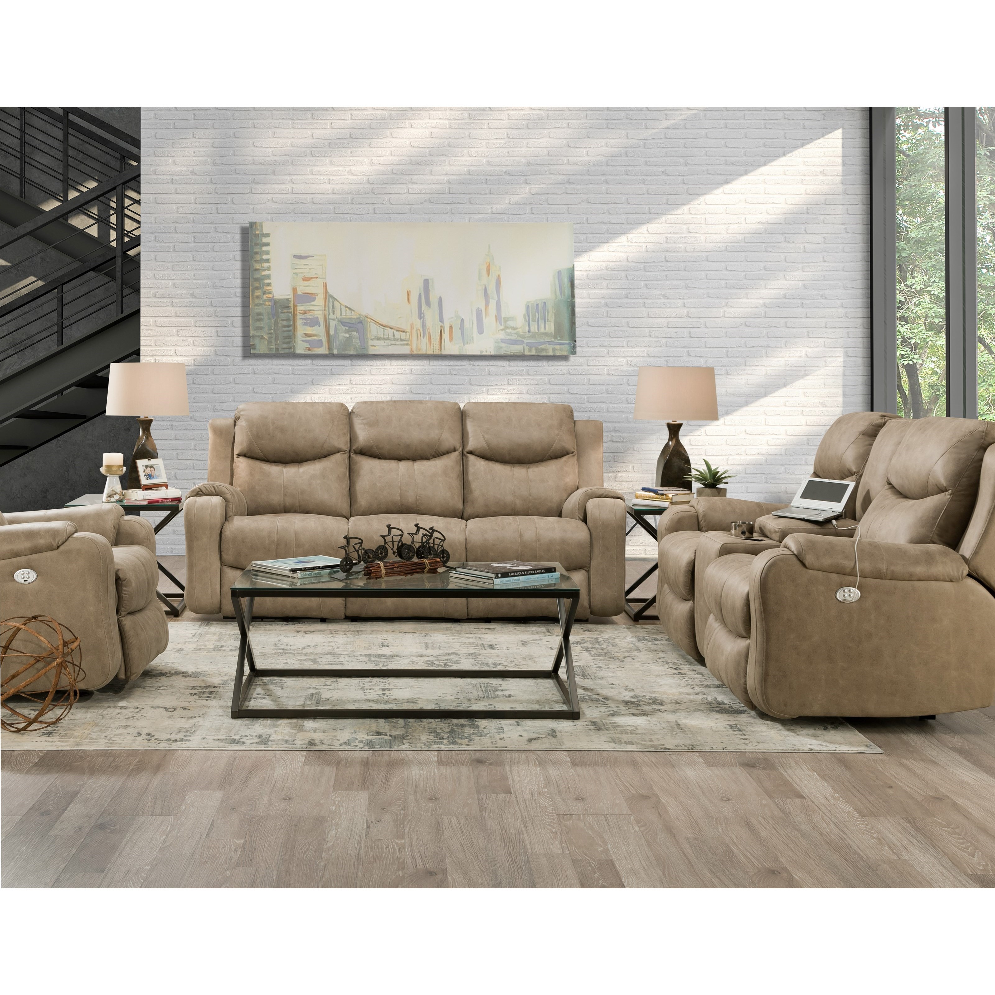 Southern Motion Marvel 881 61P 186 16 Double Reclining Sofa with